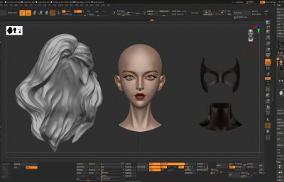 Zbrush美型头像雕刻 御姐美女 幽灵猫女