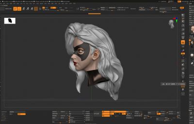 Zbrush美型头像雕刻 御姐美女 幽灵猫女