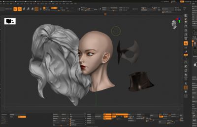 Zbrush美型头像雕刻 御姐美女 幽灵猫女