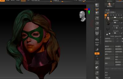Zbrush美型头像雕刻 御姐美女 幽灵猫女