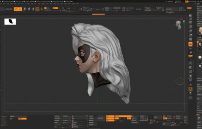 Zbrush美型头像雕刻 御姐美女 幽灵猫女