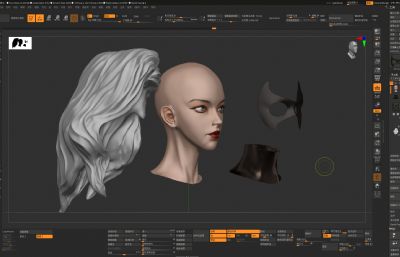 Zbrush美型头像雕刻 御姐美女 幽灵猫女