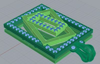 方形套叠吊坠rhino模型