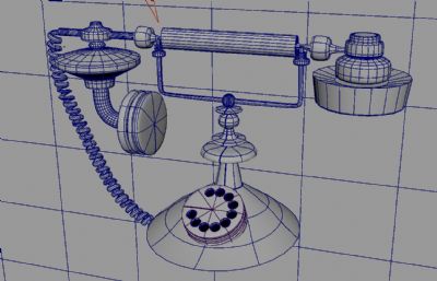 maya电话模型,老式电话