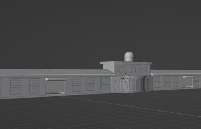 工业厂房建筑blender模型
