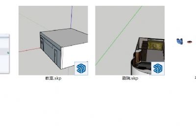 大型露天剧院+教室sketchup模型