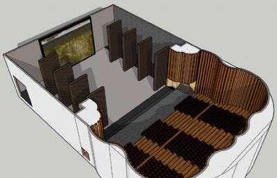 大型露天剧院+教室sketchup模型
