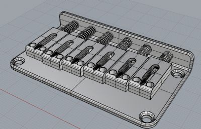 吉他固定桥3dm,stp模型