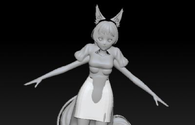 狐狸小姐姐+狐狸zbrush模型