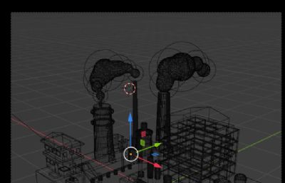 工业工厂,化工厂场景blender模型