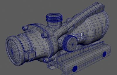 枪械倍镜,枪械配件maya高低模
