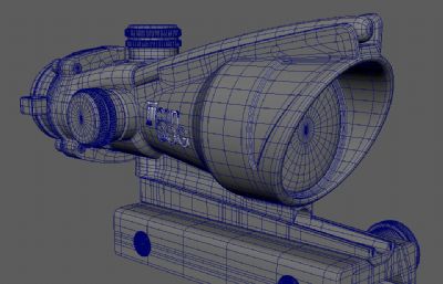 枪械倍镜,枪械配件maya高低模