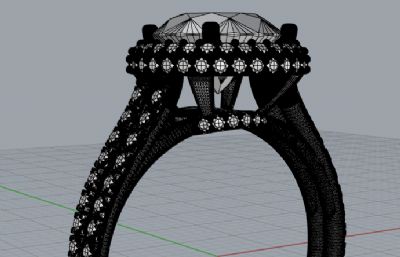 婚戒,大钻戒rhino模型