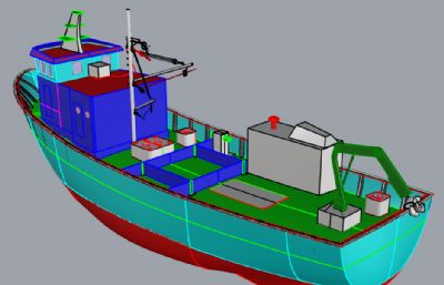 普通渔船rhino模型
