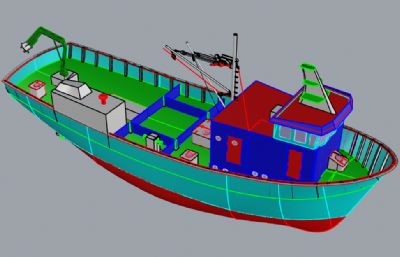 普通渔船rhino模型