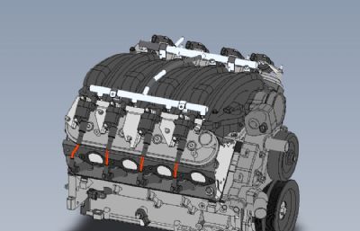 多缸发动机solidworks模型