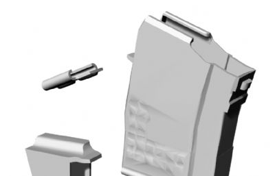 Ak-47 AKM 10 短胶木弹匣stl模型