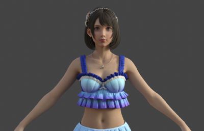 海边度假休闲短裙女孩 年轻美女