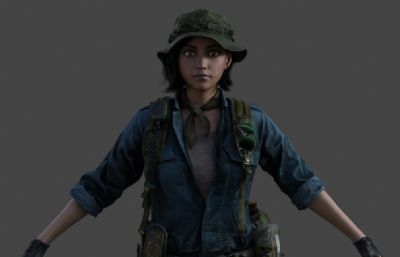 女性士兵特种兵 游戏军人模型 特种部队