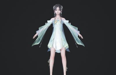 古风飞鱼装长裙小姐姐 女孩