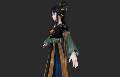 穿华丽古装的萝莉少女