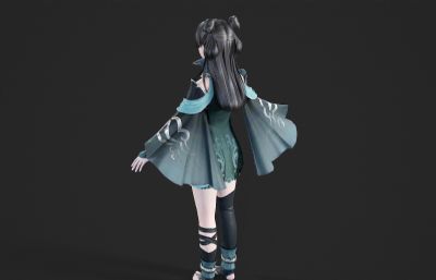 哪吒头古装汉服小姐姐