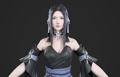 古装汉服小姐姐 古代女侠 仙侠美女 两套服装
