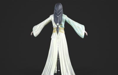 古代绿衣侠客 仙侠剑客 古装汉服