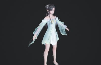 古风飞鱼装长裙小姐姐 女孩
