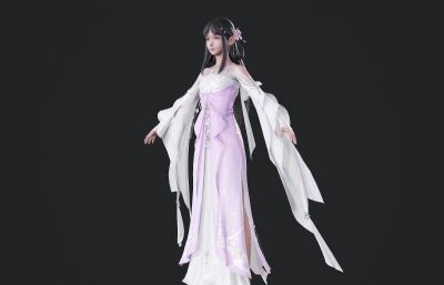 紫色古风裙小姐姐