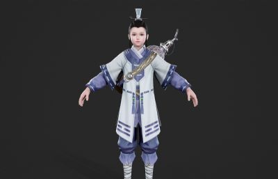 古装武侠道童 小道士 古装汉服小孩