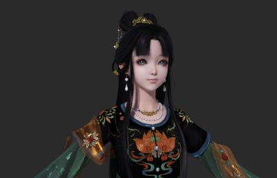 穿华丽古装的萝莉少女