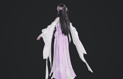 紫色古风裙小姐姐