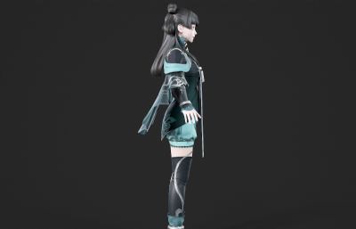 哪吒头古装汉服小姐姐