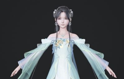 古风飞鱼装长裙小姐姐 女孩