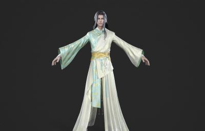 古代绿衣侠客 仙侠剑客 古装汉服