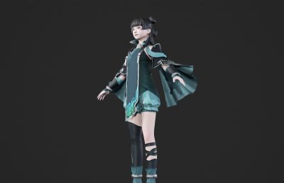 哪吒头古装汉服小姐姐