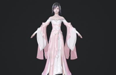 粉色长裙公主小姐姐