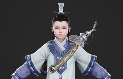 古装武侠道童 小道士 古装汉服小孩