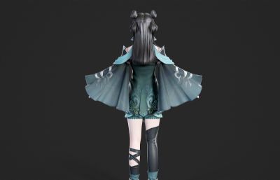 哪吒头古装汉服小姐姐