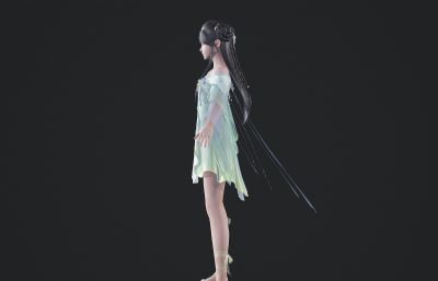 古风飞鱼装长裙小姐姐 女孩