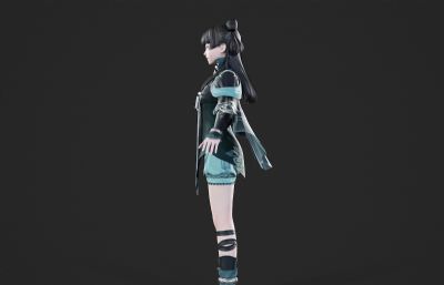 哪吒头古装汉服小姐姐