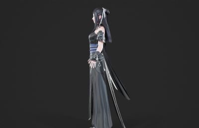 古装汉服小姐姐 古代女侠 仙侠美女 两套服装