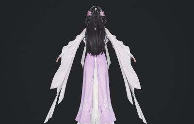 紫色古风裙小姐姐