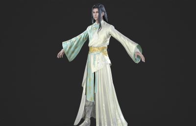 古代绿衣侠客 仙侠剑客 古装汉服