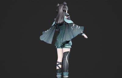 哪吒头古装汉服小姐姐