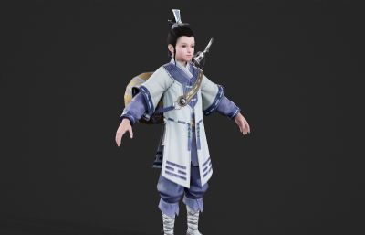 古装武侠道童 小道士 古装汉服小孩