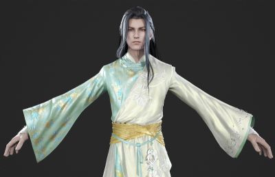 古代绿衣侠客 仙侠剑客 古装汉服