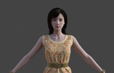 夏季背心女青年 现代都市美女路人