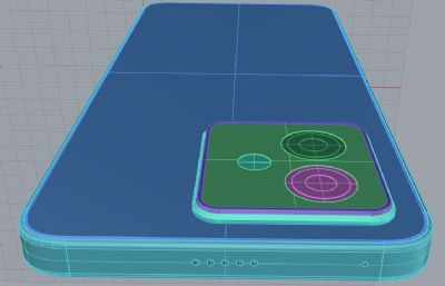 荣耀X60GT手机外观rhino模型